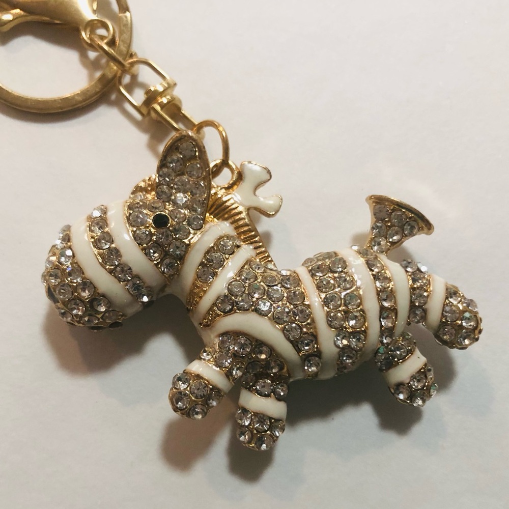 New Crystal Zebra Purse Charm/ Keychain - Picture 4 of 4